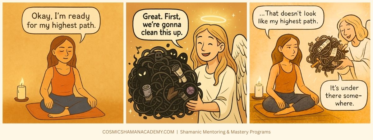 clearing energetic blockages highest path comic strip